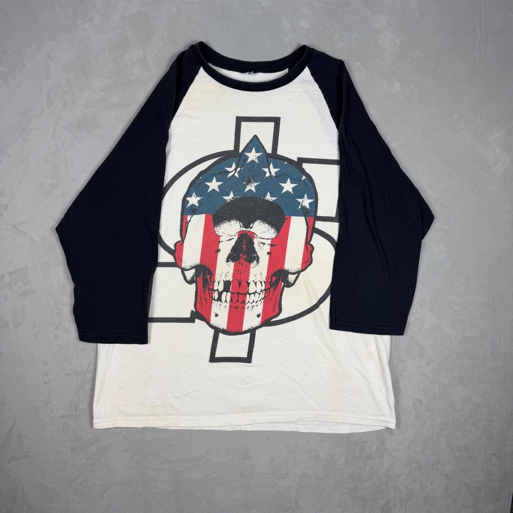 Y2K Mens HBO How to Make It in America Skull Raglan Baseball Tee Large
